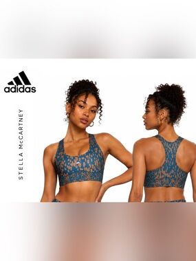 Adidas Stella McCartney TruePurpose Powerimpact Bra XS NWT Teal Print